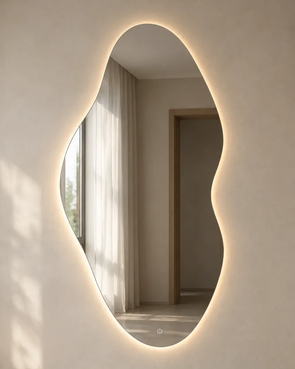 Фигурное зеркало 110×60 с подсветкой, 110×60 см