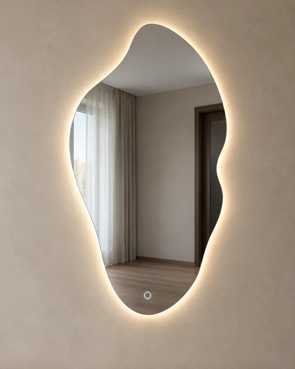 Фигурное зеркало 77×45 с подсветкой, 77×45 см