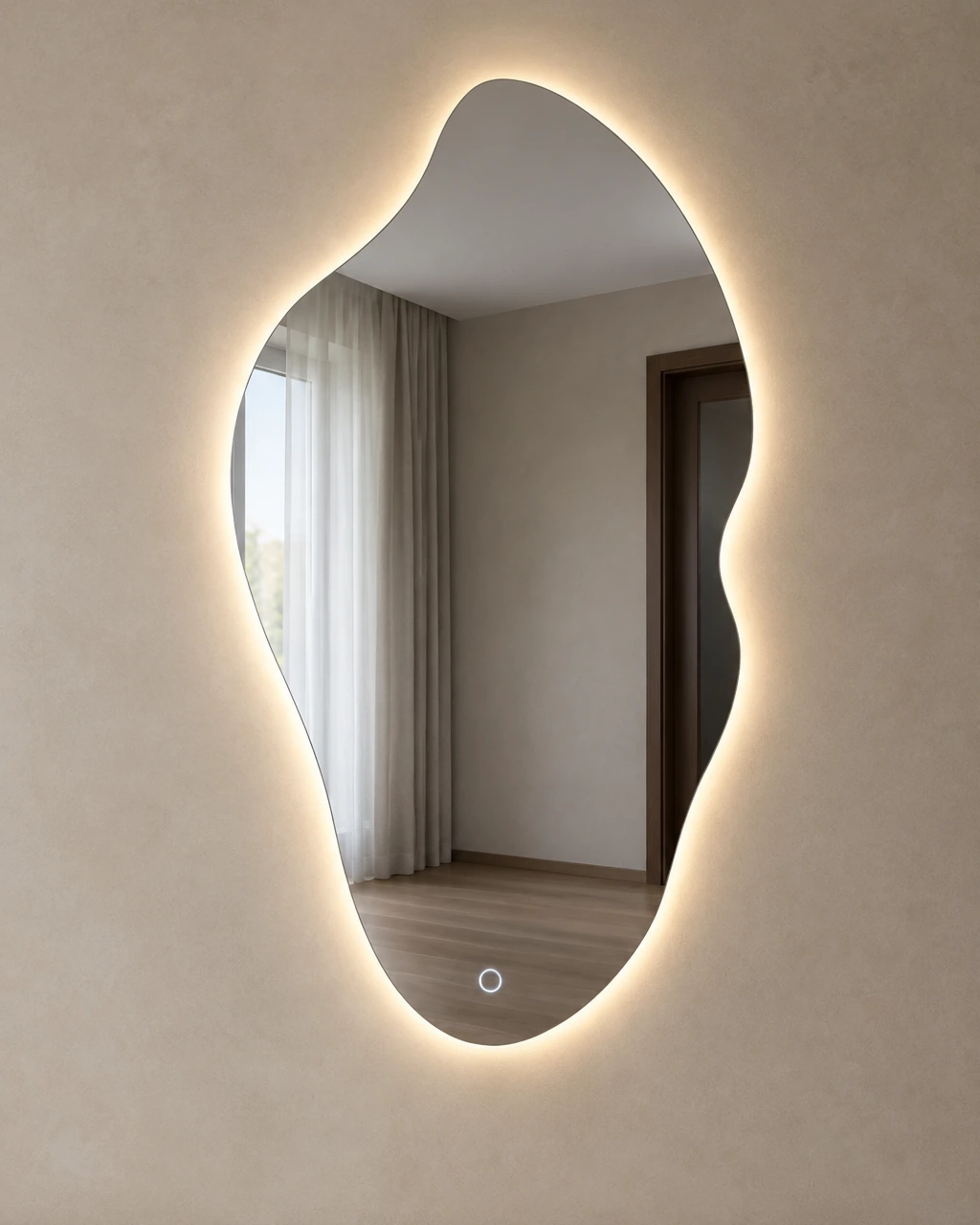 Фигурное зеркало 77×45 с подсветкой, 77×45 см