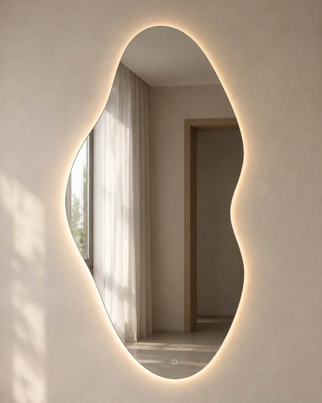 Фигурное зеркало 110×60 с подсветкой, 110×60 см